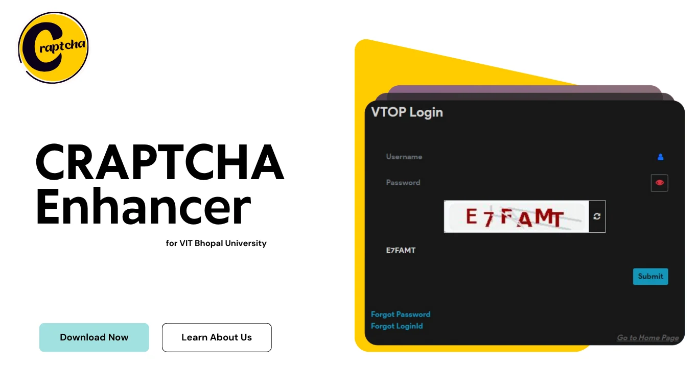 CRAPTCHA · VTOP Enhancer project artwork